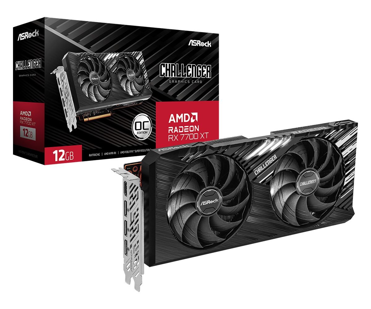 ASRock AMD Radeon RX 7700 XT Gaming OC 12GB GDDR6 (11335-03-20G) Graphics Card (Pre-owned)
